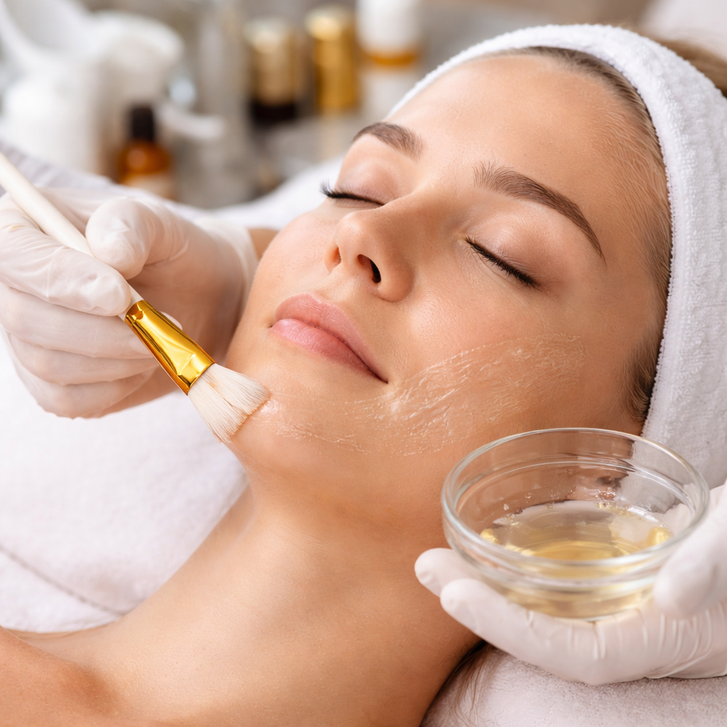 Glycolic acid peel in progress - Joven Skin Hair & Laser Clinic